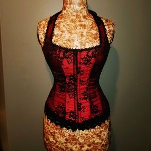 Red lace corset